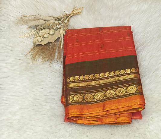 Pure Gadwal Checks Butta- Red