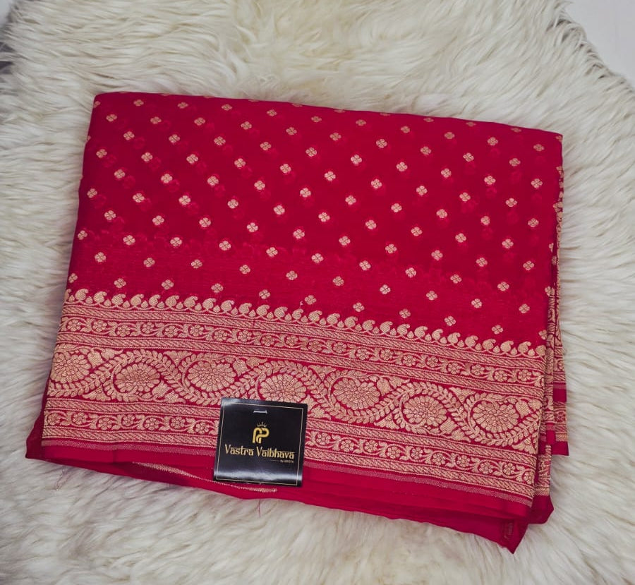 PURE KHADDI GEORGETTE SILK SAREE