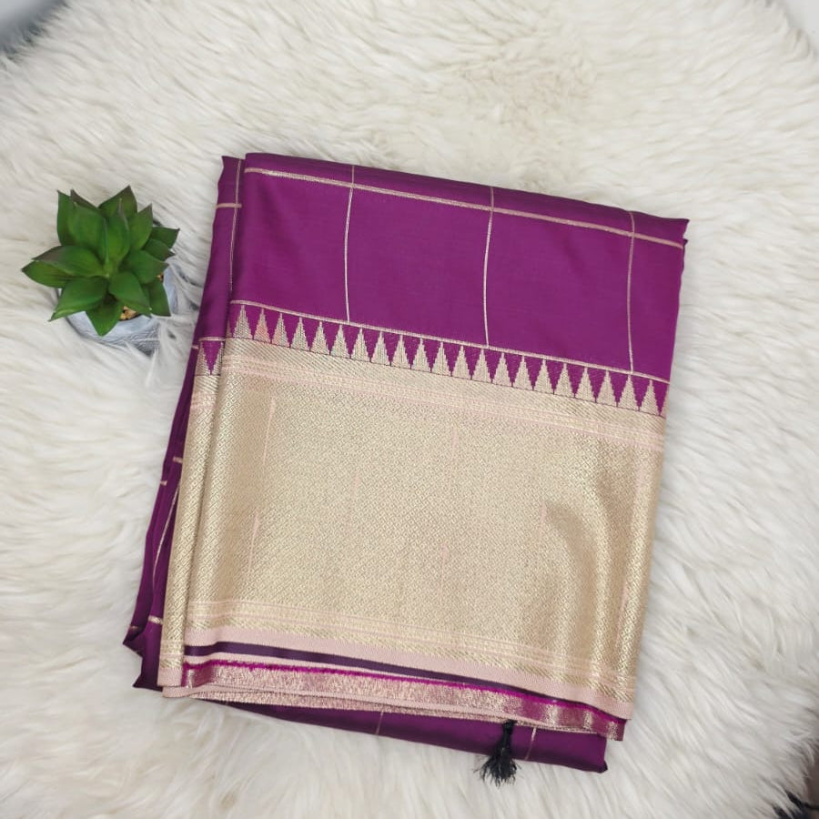 Semi Crepe Premium Quality Vintage Style Saree - RANI PINK