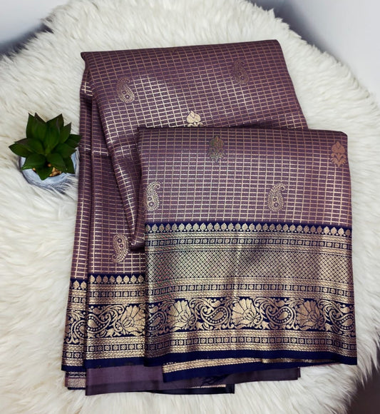 Semi Crepe Premium Quality Vintage Style Saree - BROWN