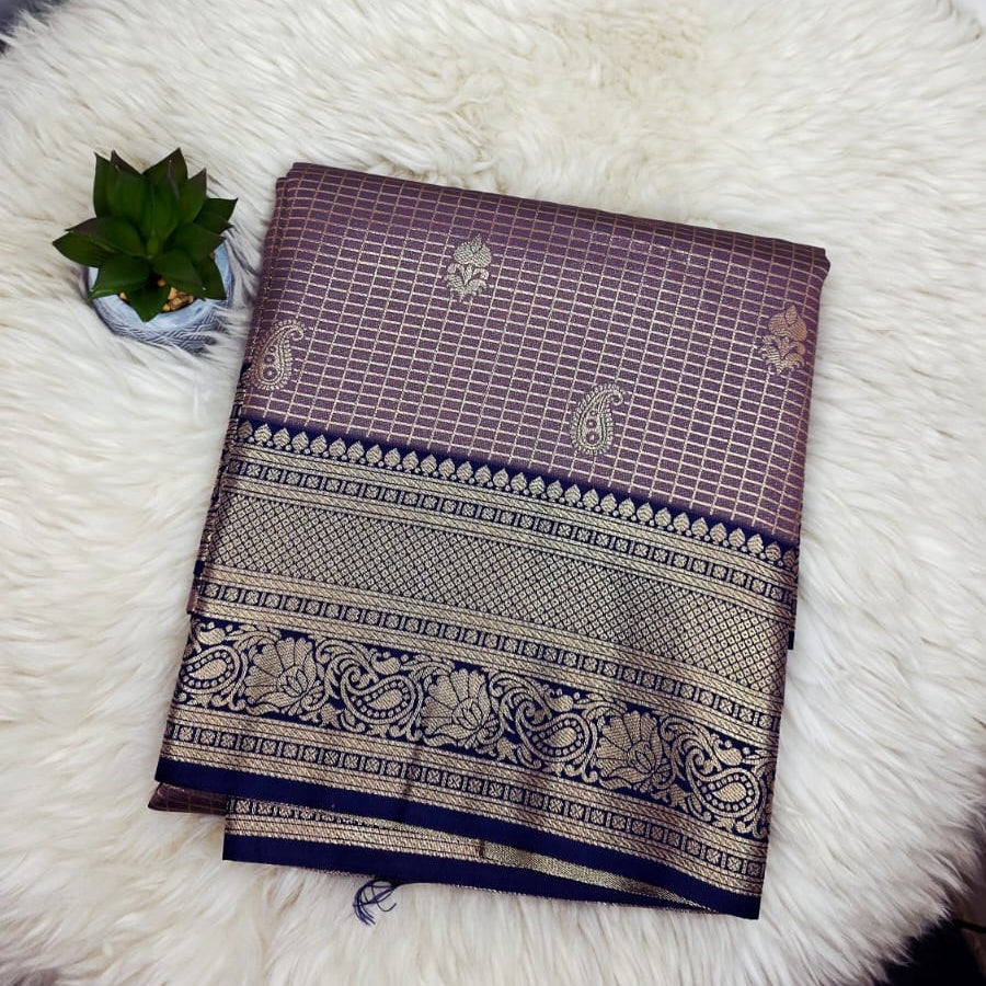 Semi Crepe Premium Quality Vintage Style Saree - BROWN