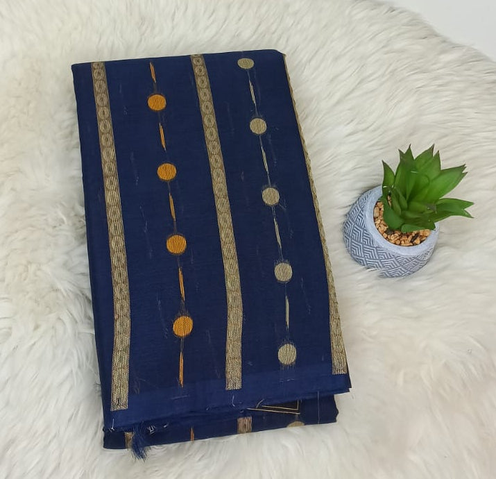 Pure Cotton 80/80 Counts Dot Pattern Saree