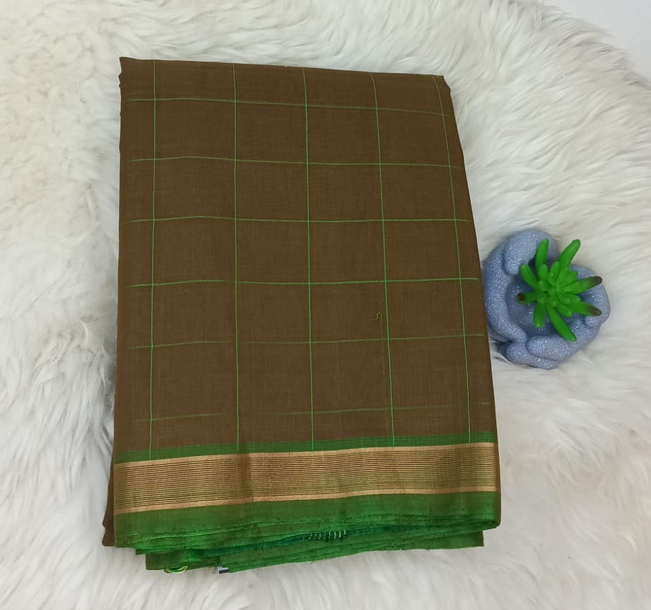 Pure Cotton Silk Checks Saree