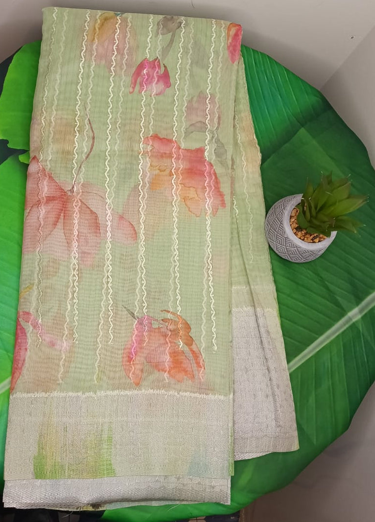 Cotton Boring Saree-Floral prints