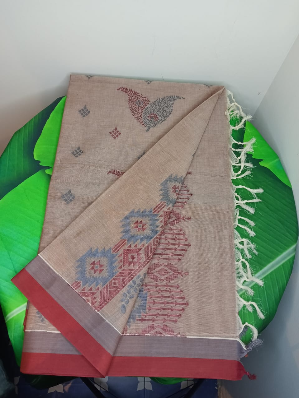 Pure Cotton 2 Leaves Pattern Saree  80/80