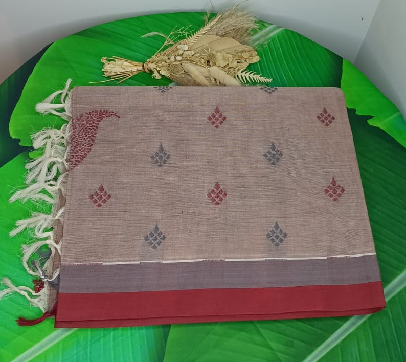 Pure Cotton 2 Leaves Pattern Saree  80/80