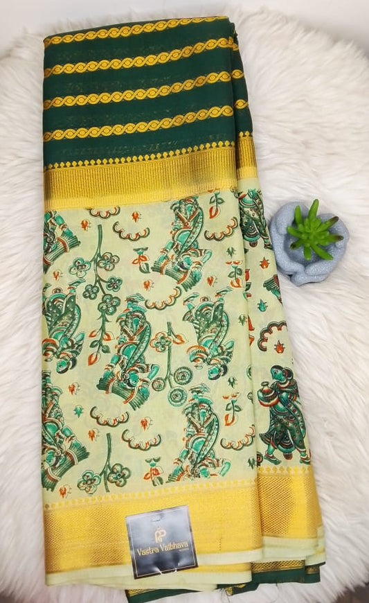 SEMI CREPE SILK SAREE - MIDDLE BOARDER