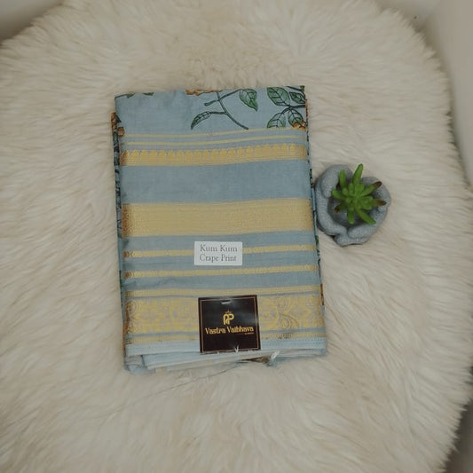 Semi Crepe Silk Saree - Kalamkari Digital print