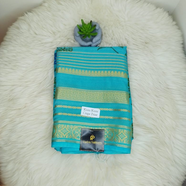 Semi Crepe Silk Saree - Kalamkari Digital print