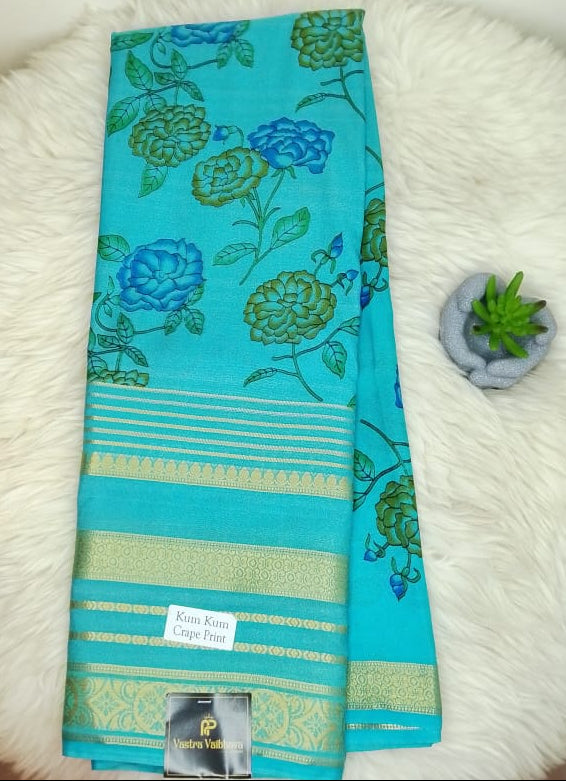 Semi Crepe Silk Saree - Kalamkari Digital print