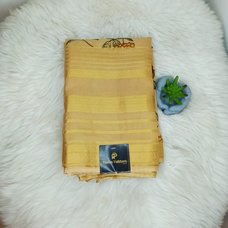 Semi Crepe Silk Saree - Kalamkari Digital print