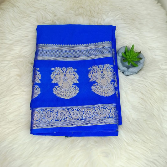 SEMI CREPE SILK SAREE - GANDABERUNDA BOARDER