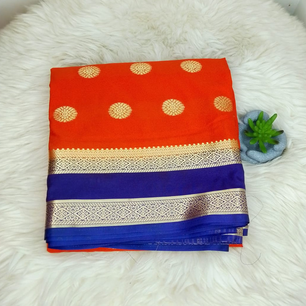 Semi Crepe Silk Saree – Butta Motifs
