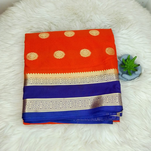 Semi Crepe Silk Saree – Butta Motifs