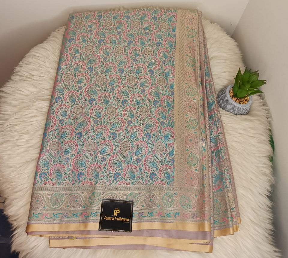 Premium Banarasi Dhori Zari Meenakari Saree