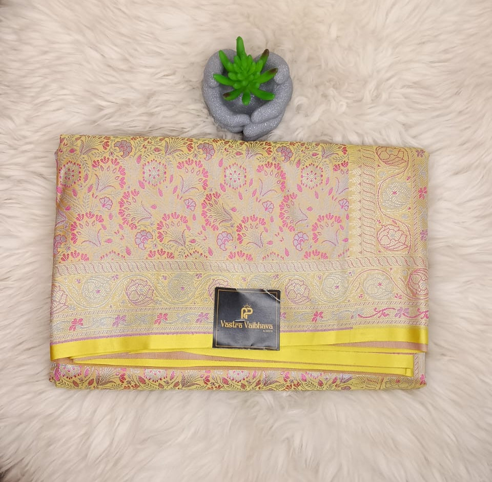 Premium Banarasi Dhori Zari Meenakari Saree