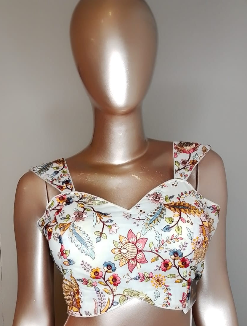 Natural Crepe Floral Blouse