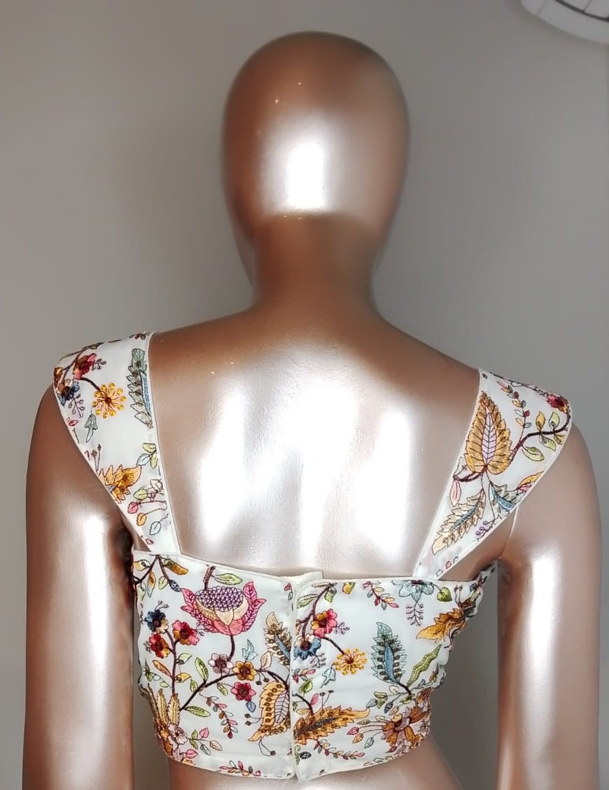 Natural Crepe Floral Blouse