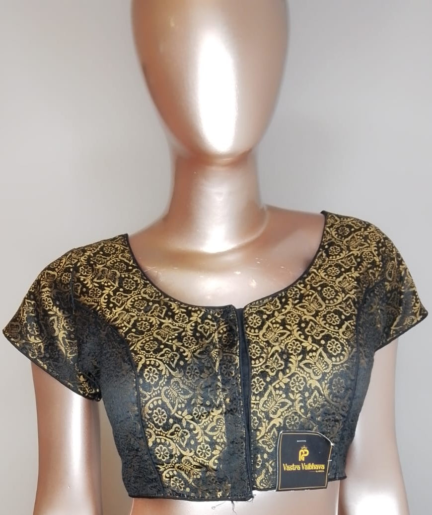 Black & Gold Brocade Blouse