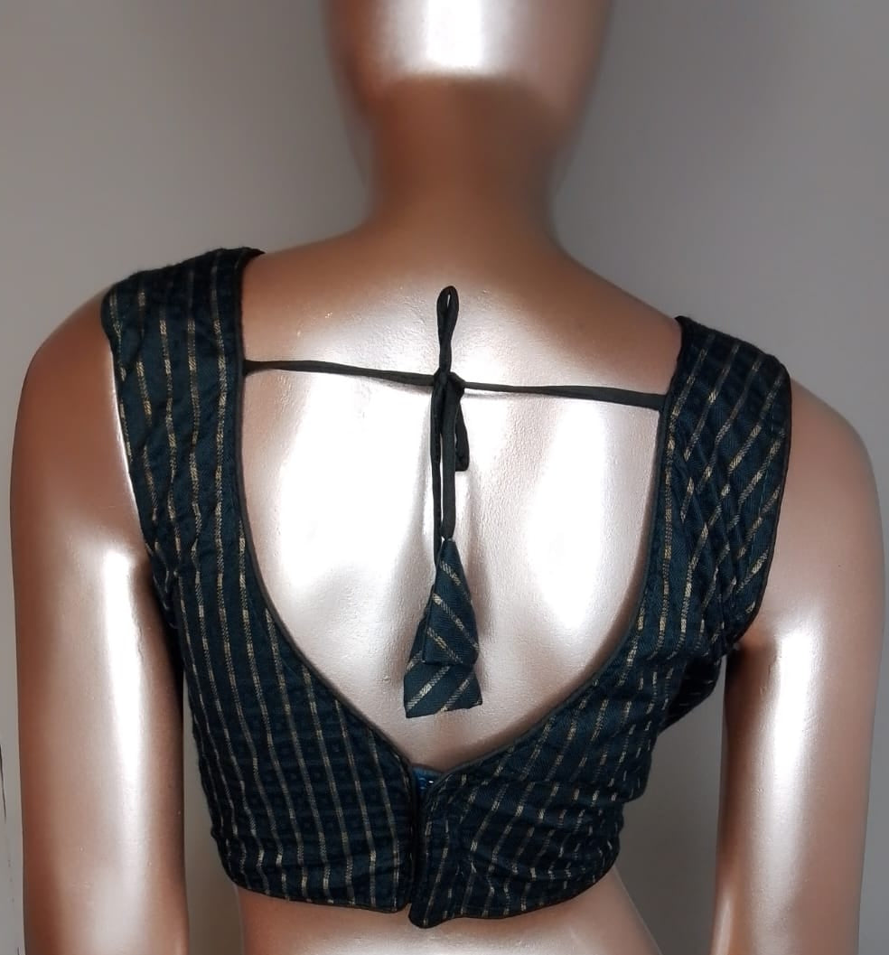 Striped   Blouse- BLACK