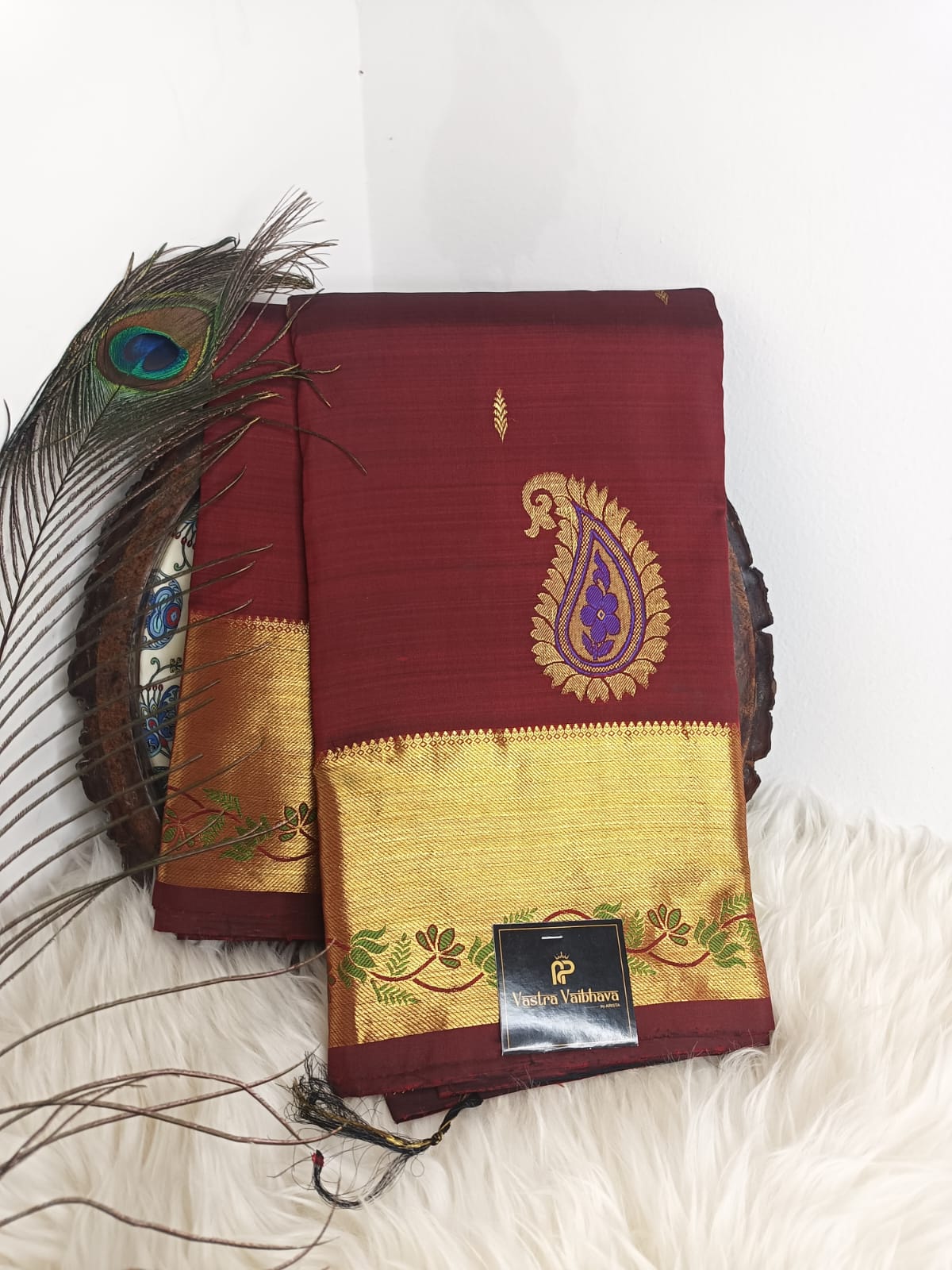 Pure Kanchipuram Silk Saree - Vintage Style