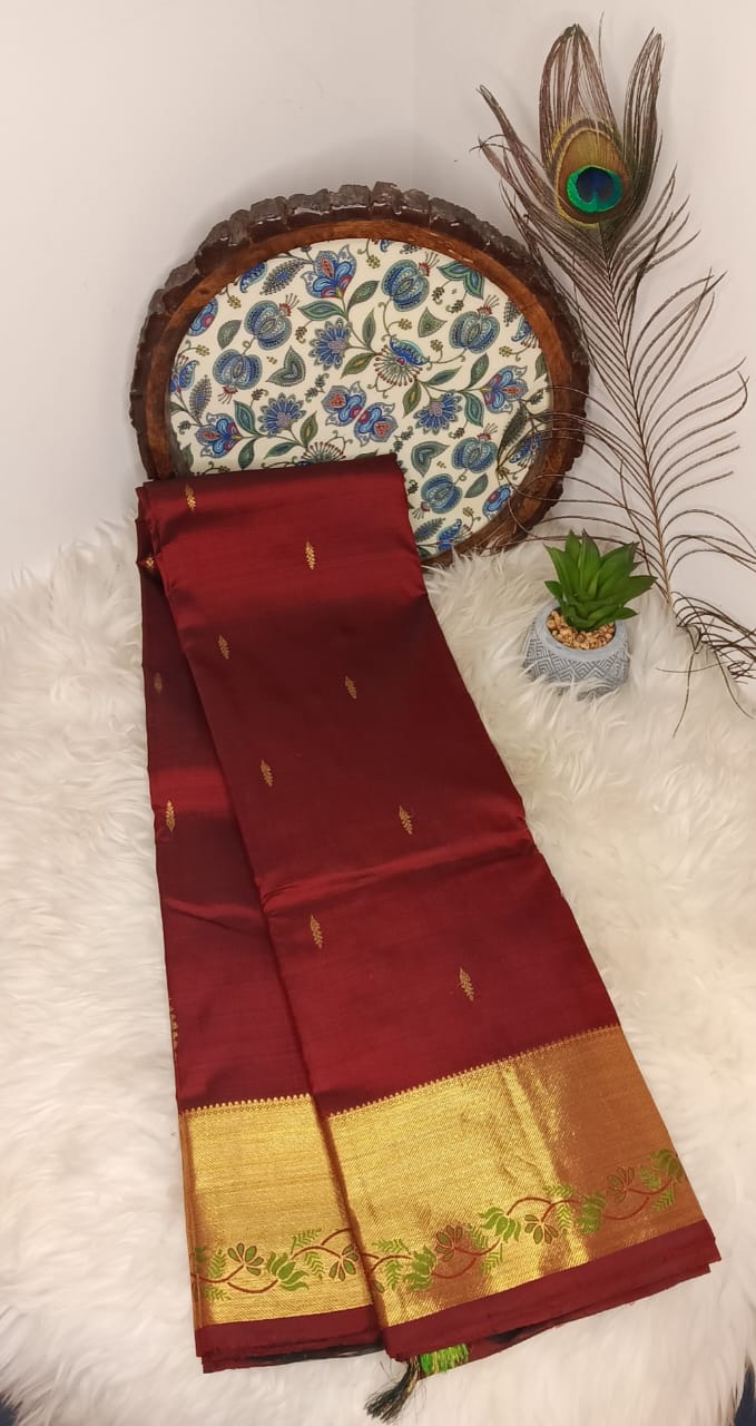 Pure Kanchipuram Silk Saree - Vintage Style