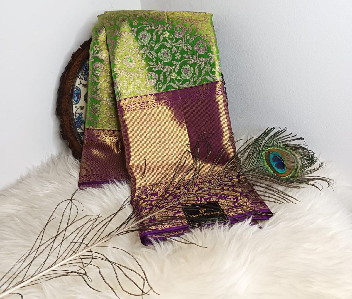 Pure Kanchipuram Silk Saree –1gm Gold Zari Green