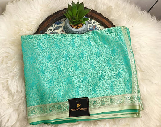 Sky Mint Green  Mashroo Silk Saree
