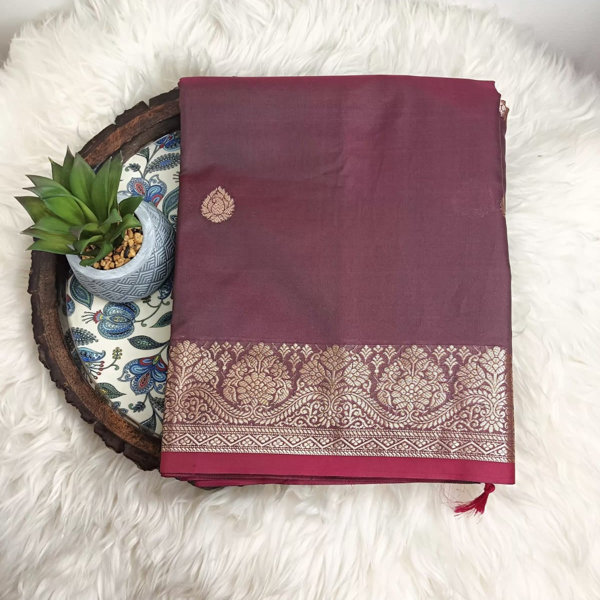 Semi Mashroo Silk Saree