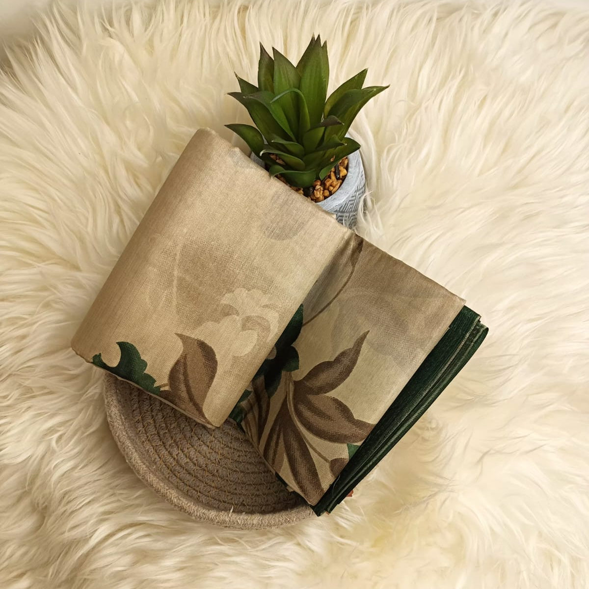 Banana Stem Saree – Matchbox Size Folding (No Blouse)