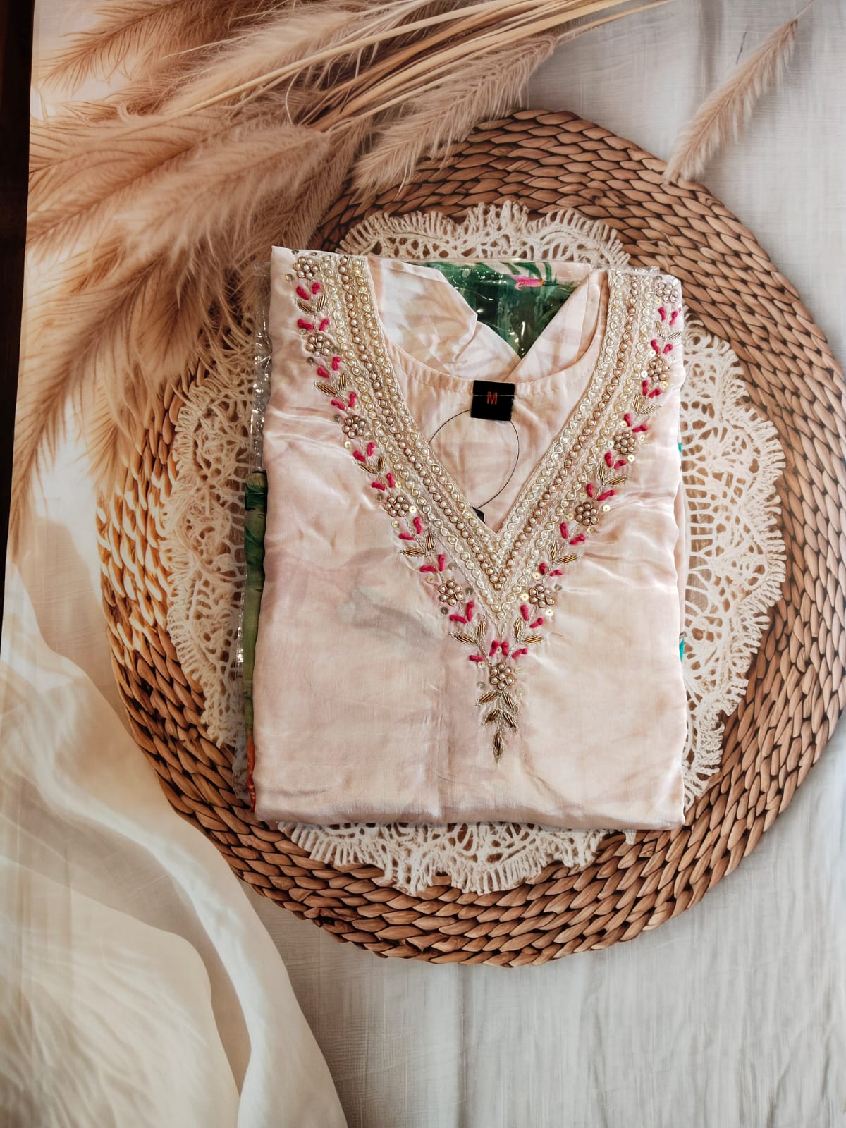 Crepe silk Cream Floral Animal Print