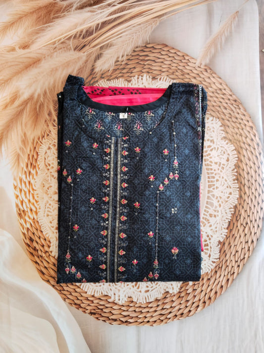 Cotton black with Embroidery  work
