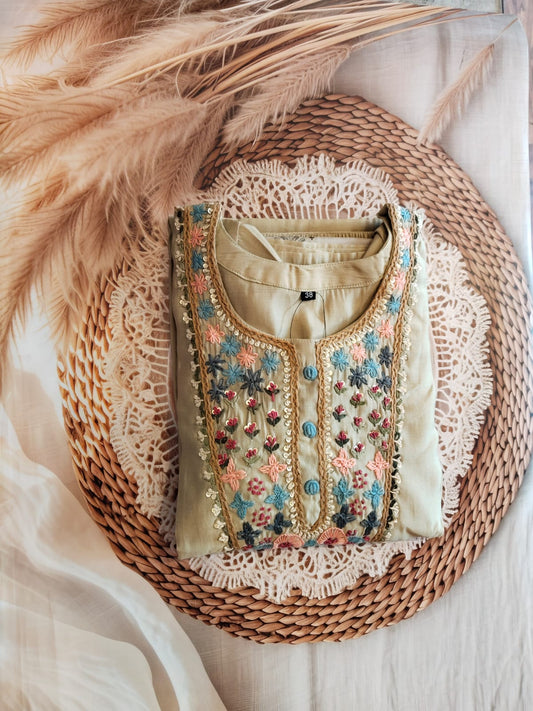 Rayon mixed hand embroidery