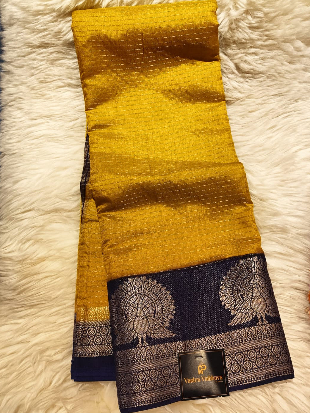 CANBERRY SILK -MASTURD YELLOW & MIDNIGHT BLUE