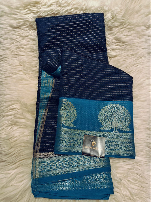 CANBERRY SILK -NAVY BLUE & SKY BLUE