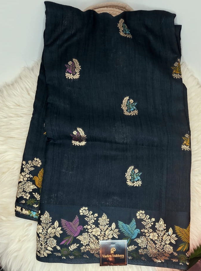 Viscose Disigner saree-Black