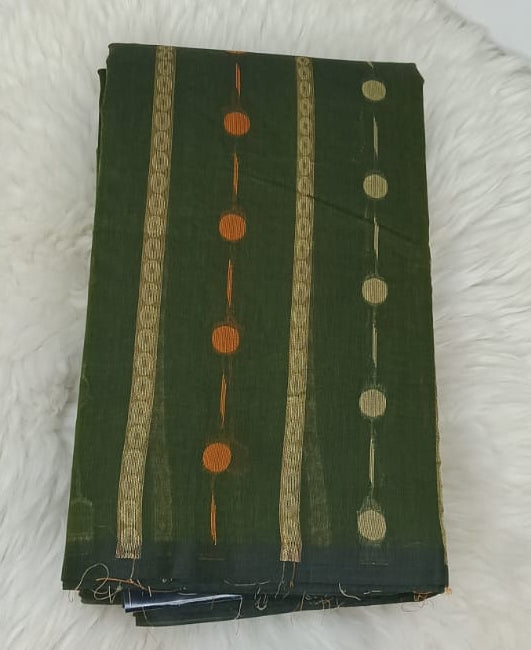 Pure Cotton 80/80 Counts Dot Pattern Saree