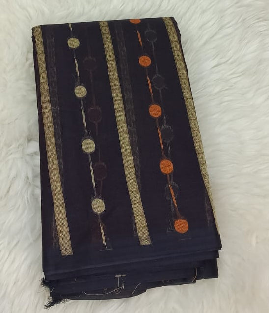 Pure Cotton 80/80 Counts Dot Pattern Saree