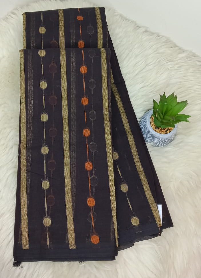 Pure Cotton 80/80 Counts Dot Pattern Saree