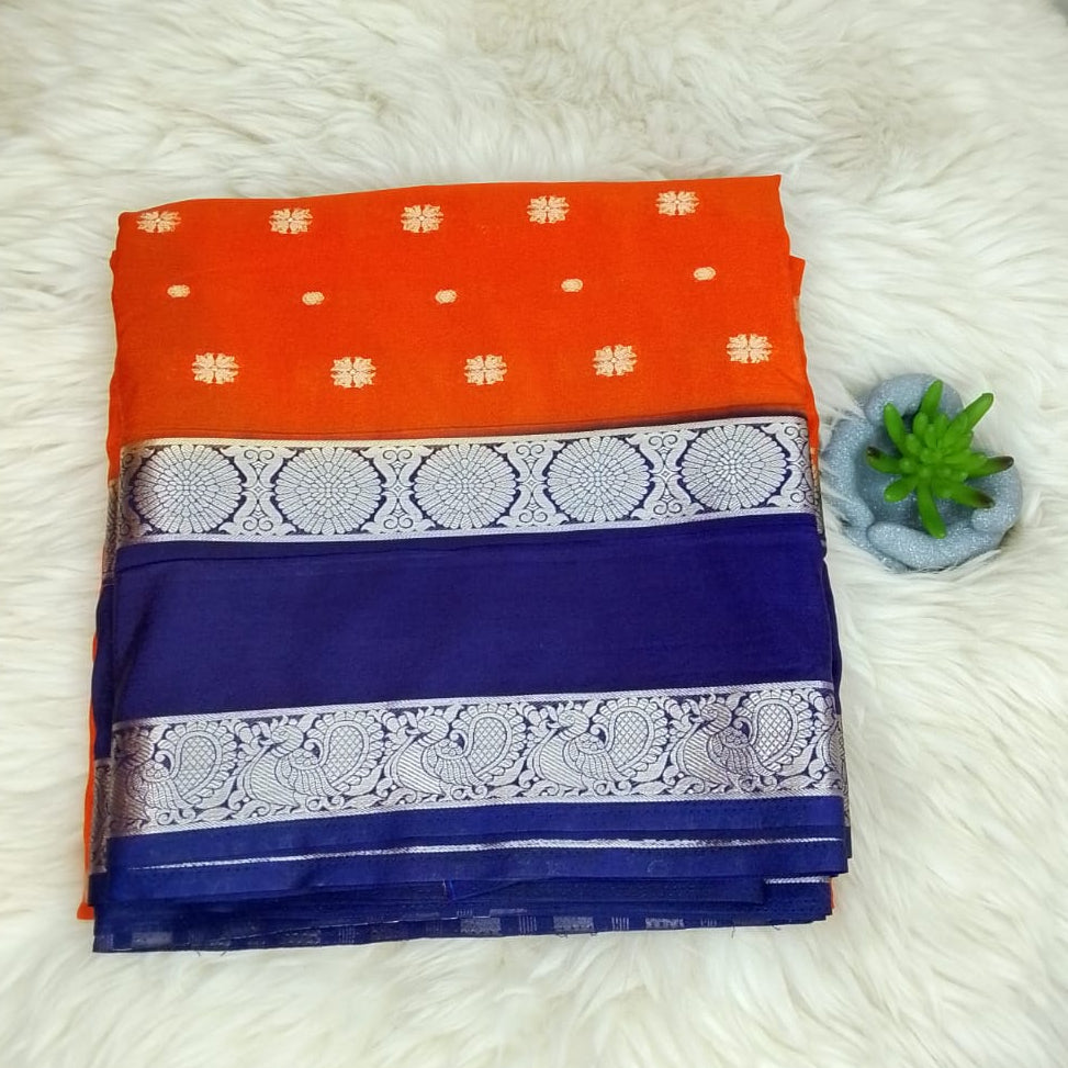 Semi Crepe Silk Saree – Butta Motifs