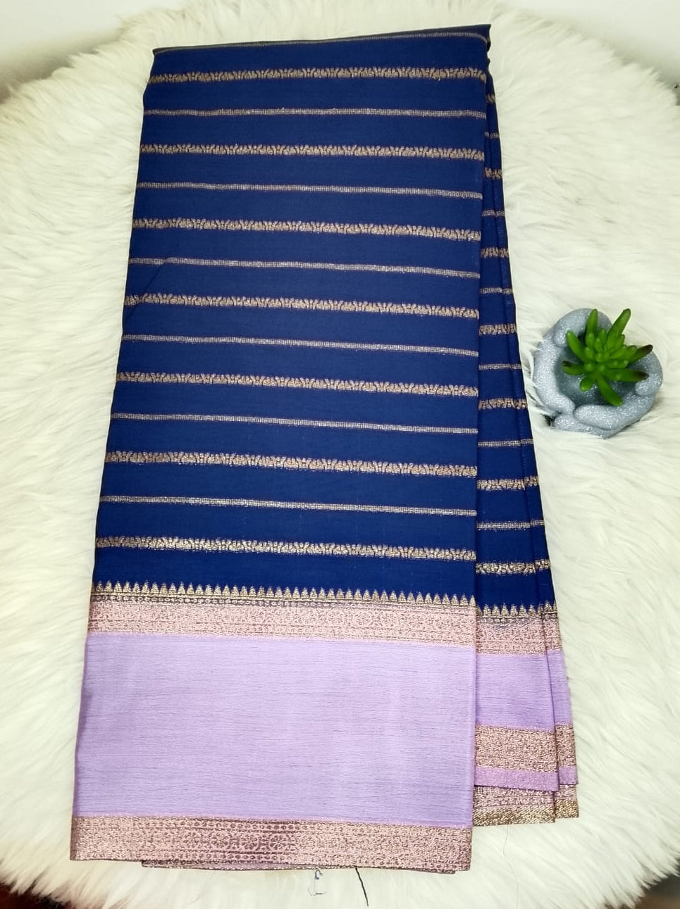 SEMI KHADDI GEORGETE - TEAL BLUE