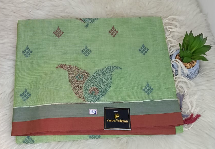 Pure Cotton 2 Leaves Pattern Saree  80/80