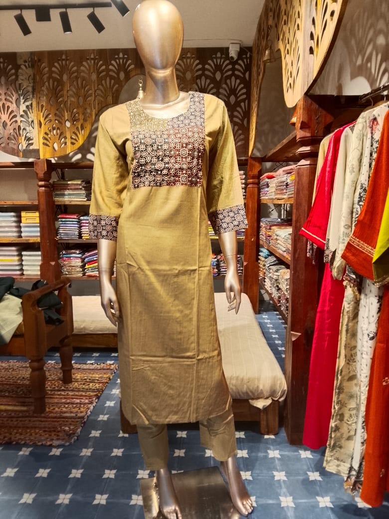 PURE RAYON BEIGE COLOUR CO-ORD SETS