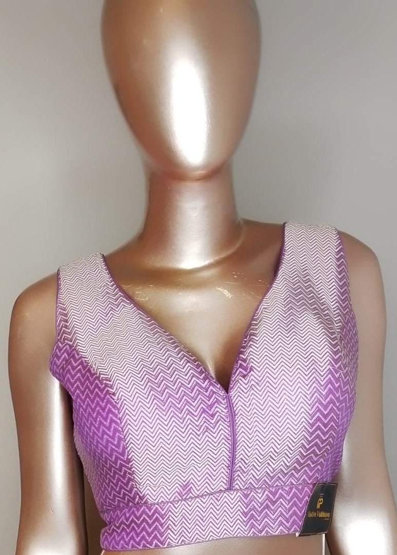Premium Zig-Zag Brocade Readymade Blouse