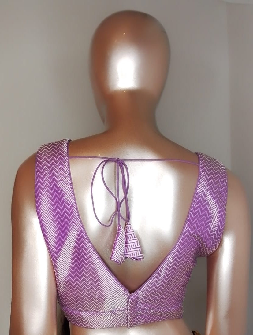 Premium Zig-Zag Brocade Readymade Blouse