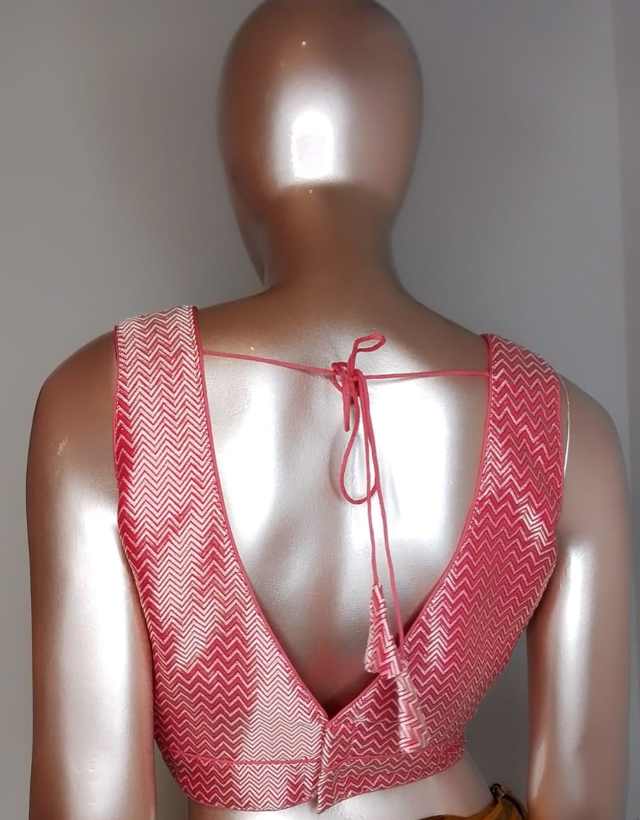 Premium Zig-Zag Brocade Readymade Blouse