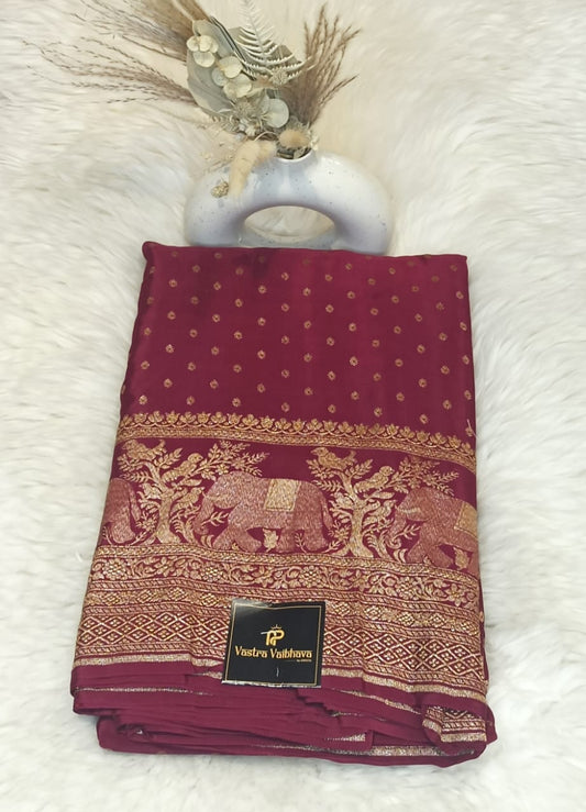 Pure Banarasi Crepe Silk Saree