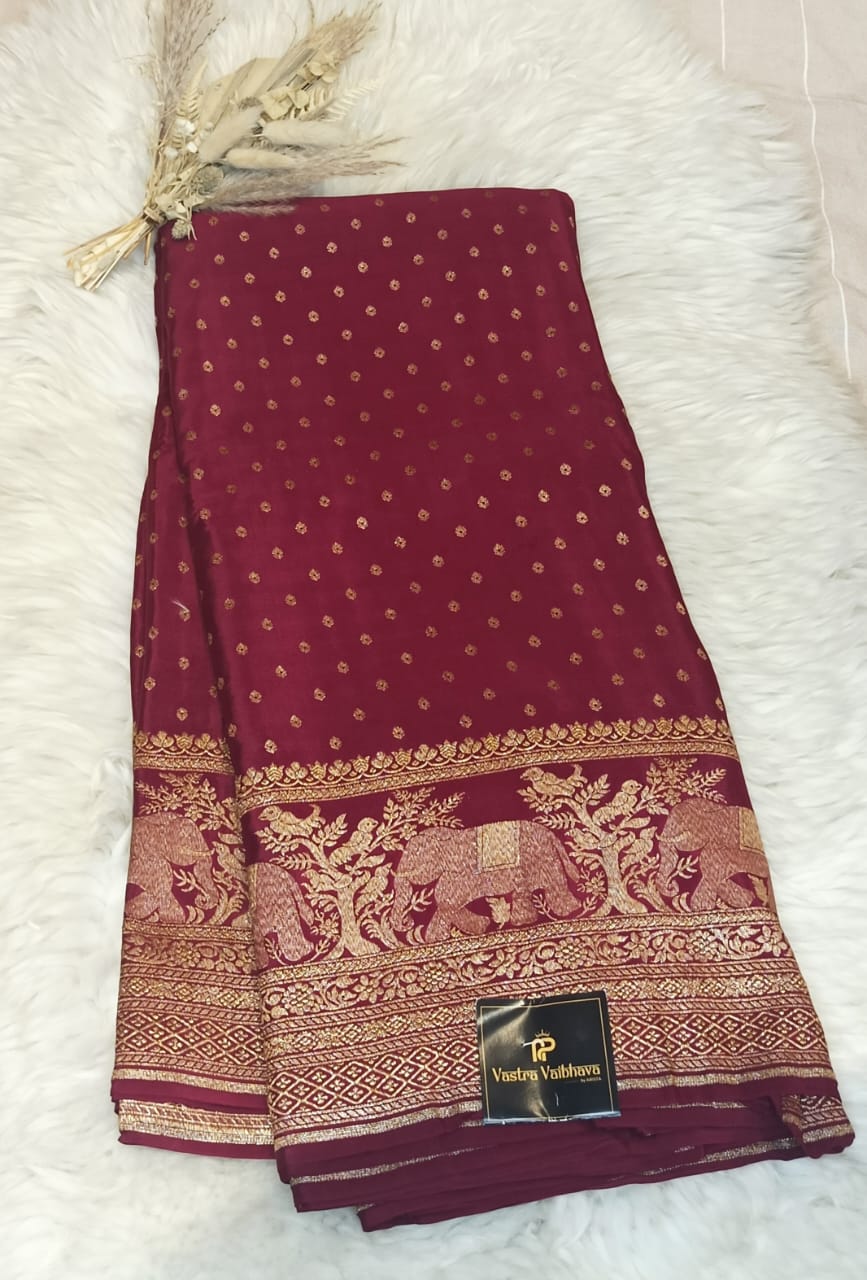 Pure Banarasi Crepe Silk Saree